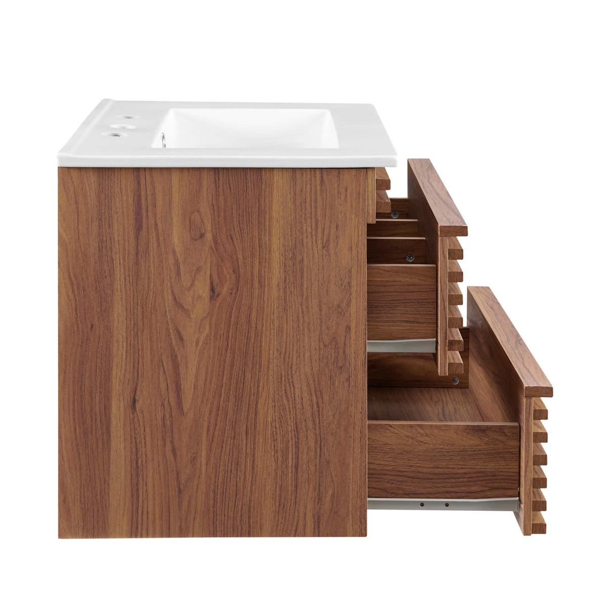 Render 24" Wall-Mount Bathroom Vanity - Walnut White
