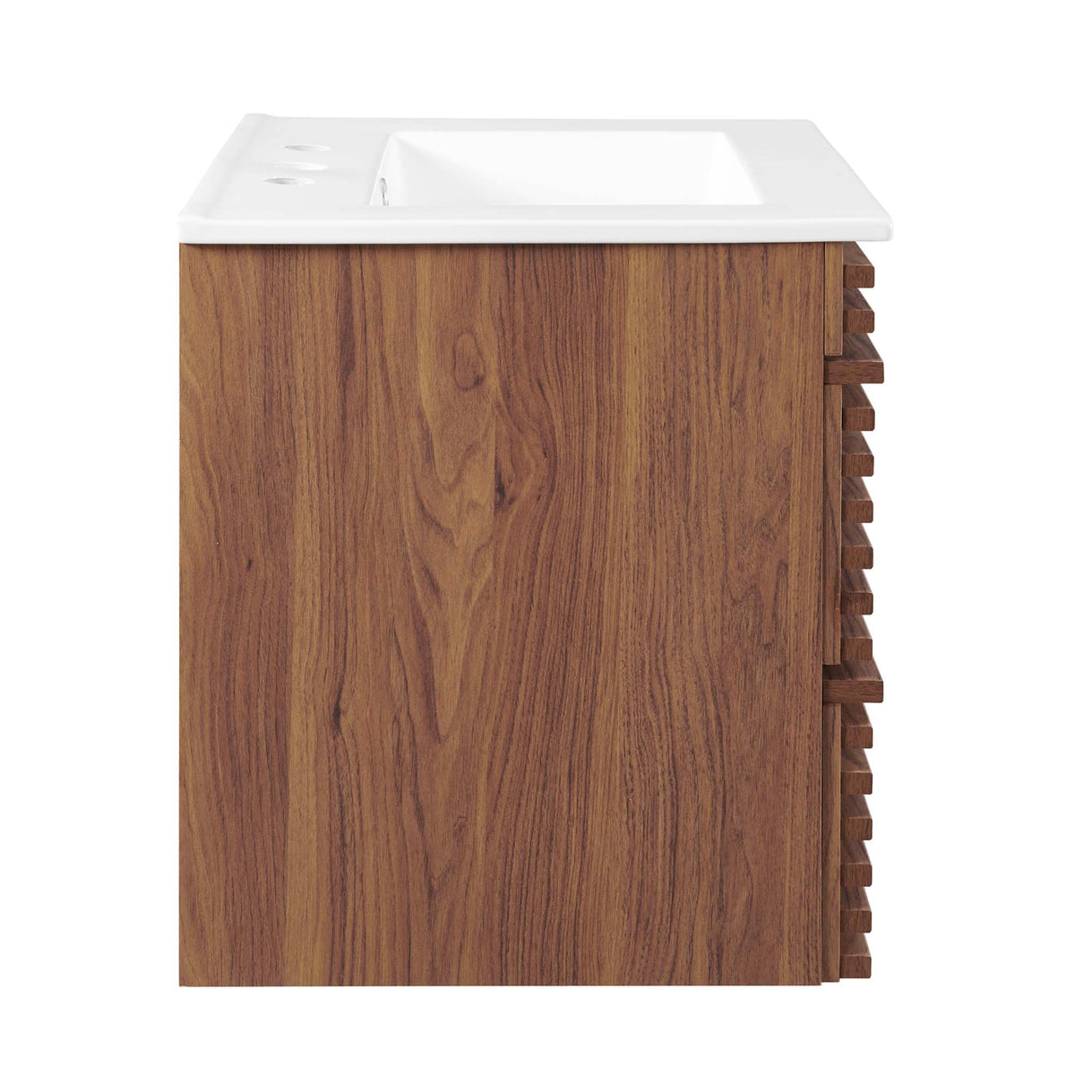 Render 24" Wall-Mount Bathroom Vanity - Walnut White