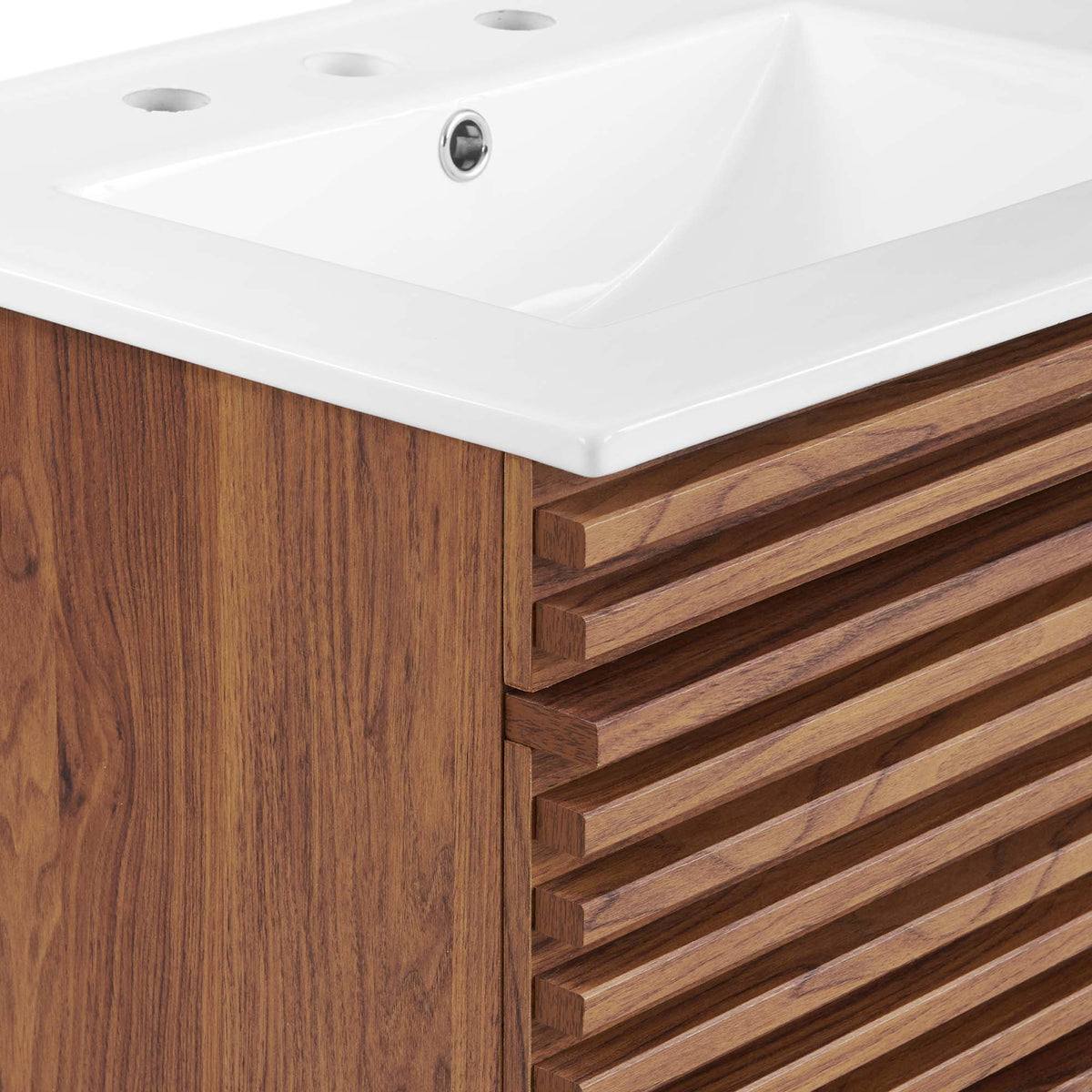 Render 24" Wall-Mount Bathroom Vanity - Walnut White