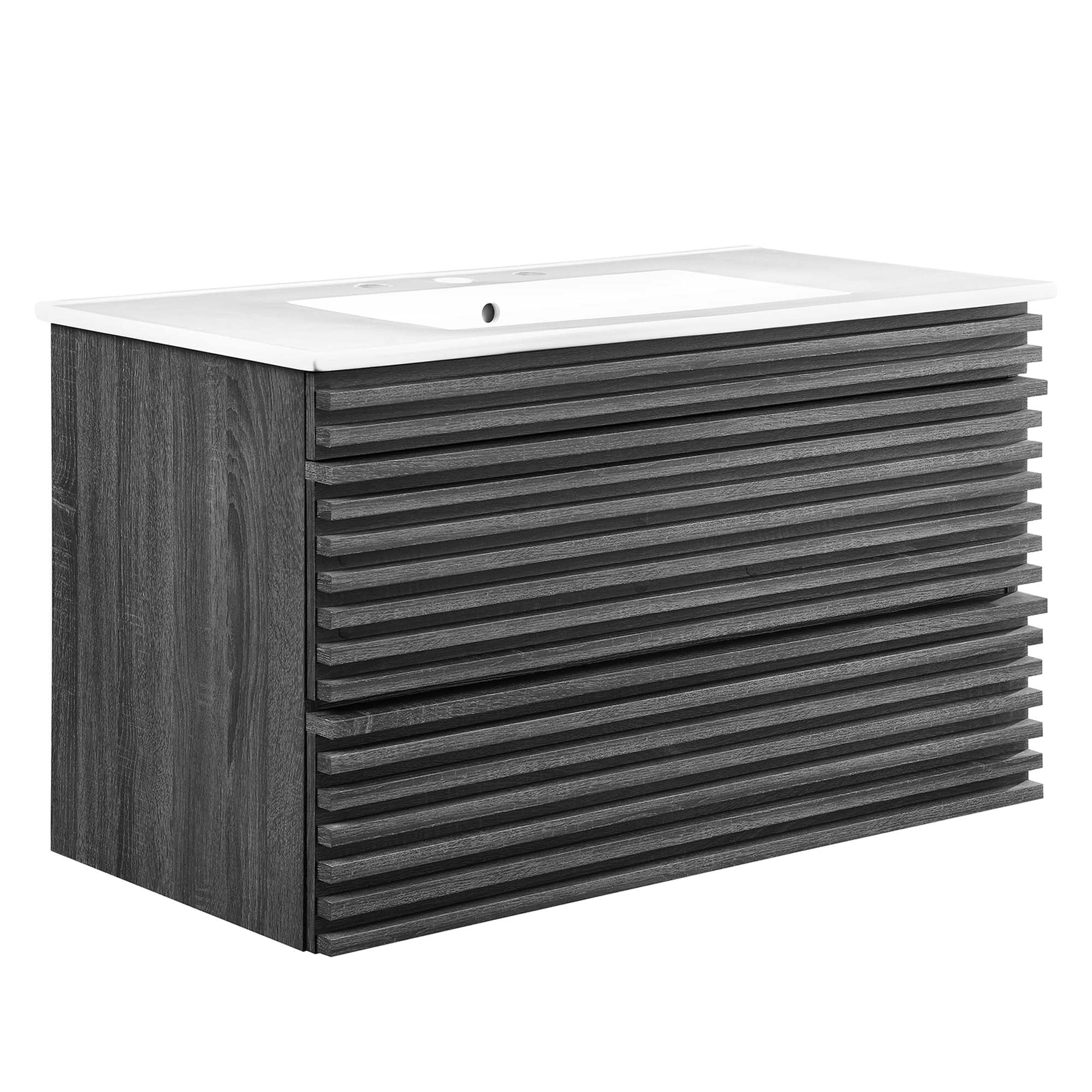 Render 36" Wall-Mount Bathroom Vanity - Charcoal White