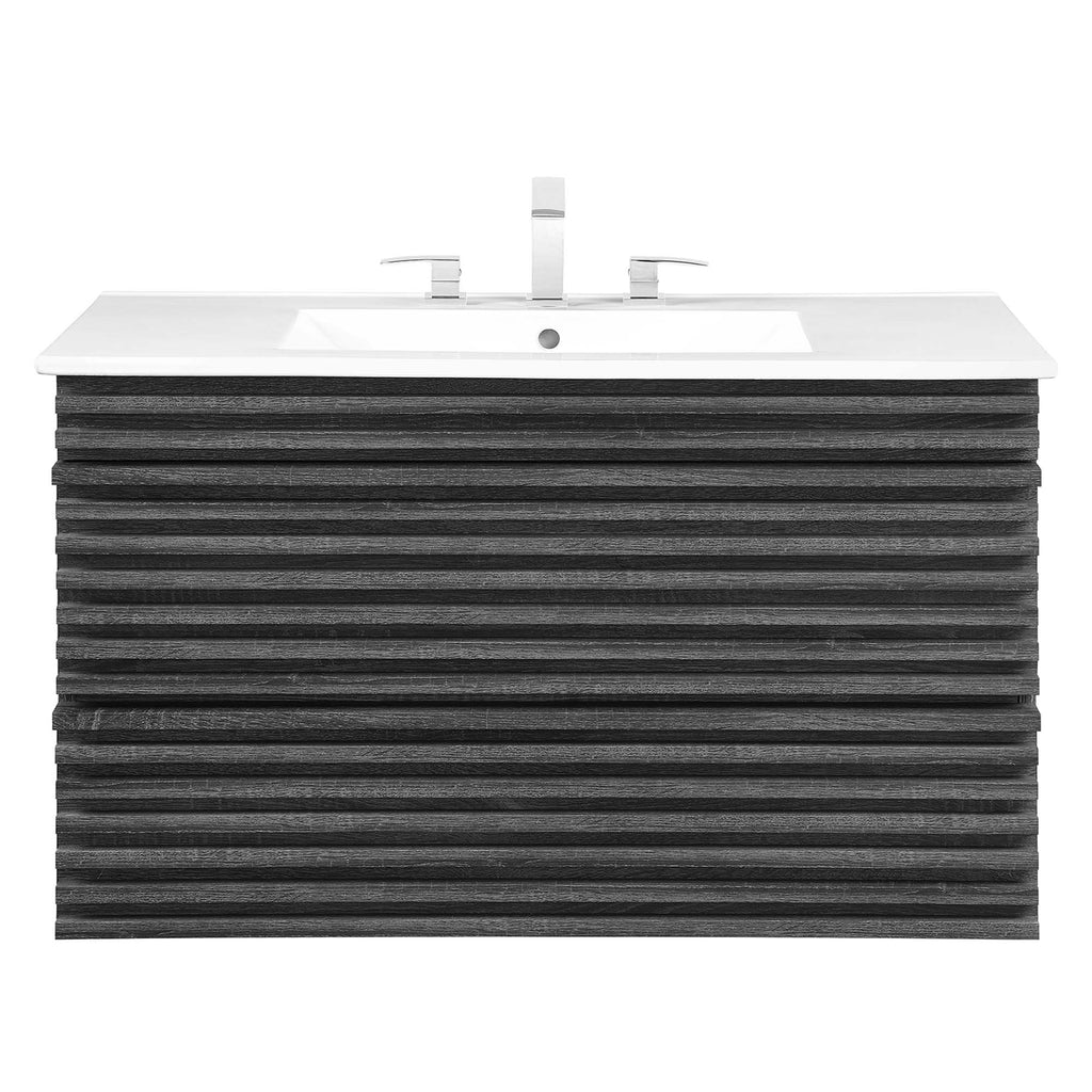 Render 36" Wall-Mount Bathroom Vanity - Charcoal White