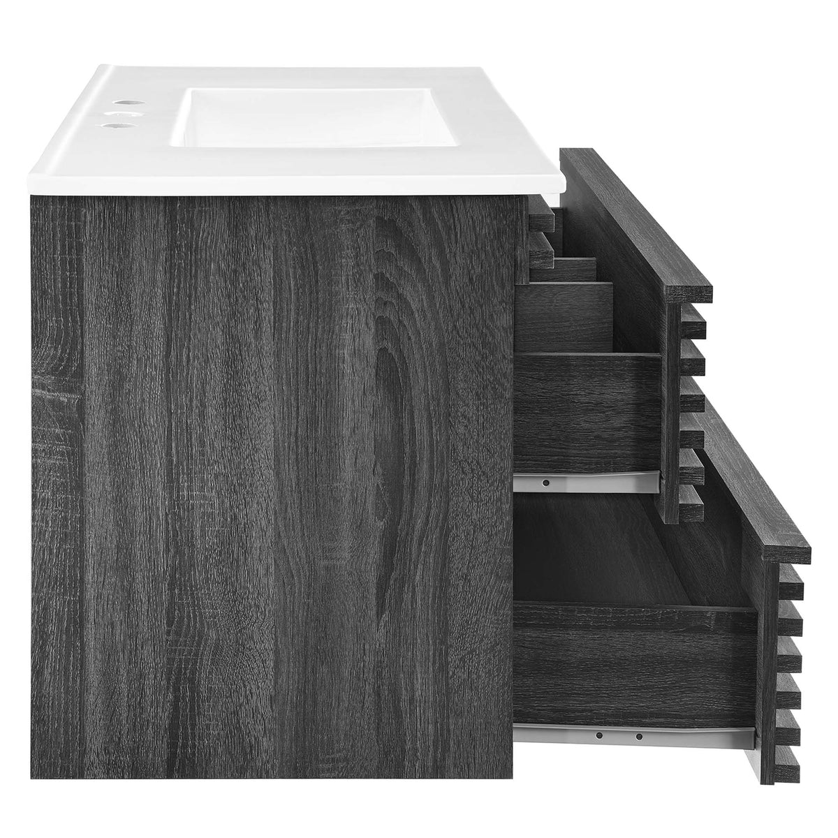 Render 36" Wall-Mount Bathroom Vanity - Charcoal White