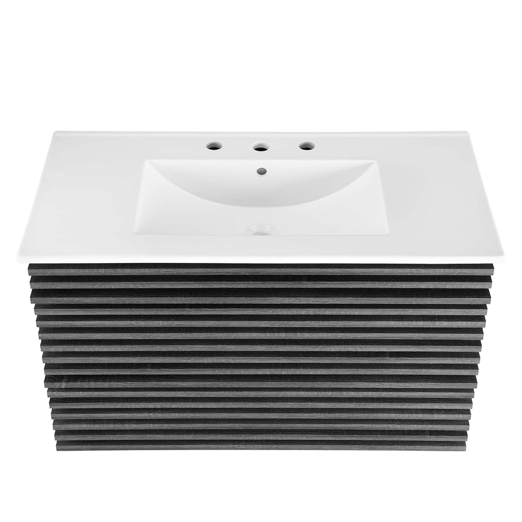 Render 36" Wall-Mount Bathroom Vanity - Charcoal White