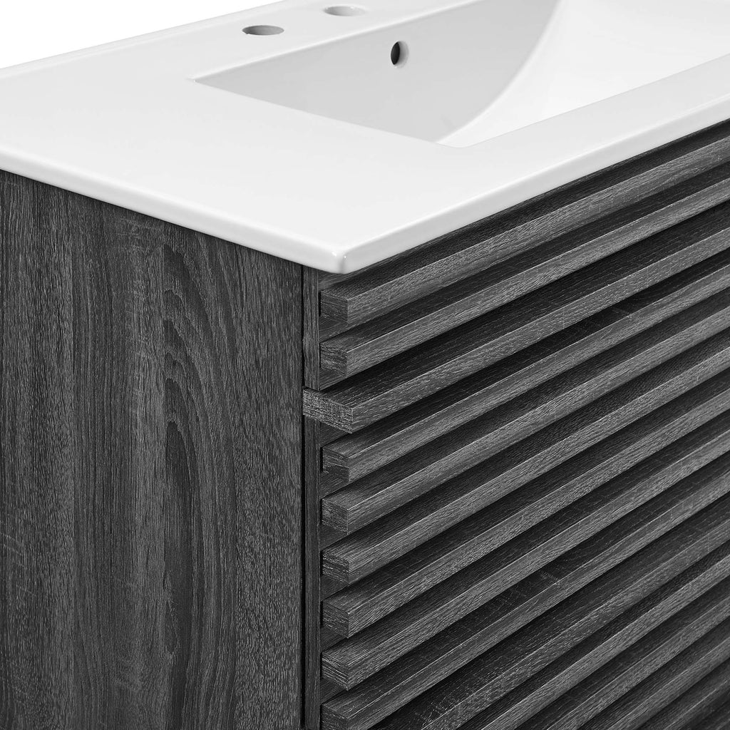 Render 36" Wall-Mount Bathroom Vanity - Charcoal White