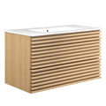 Render 36" Wall-Mount Bathroom Vanity - Oak White