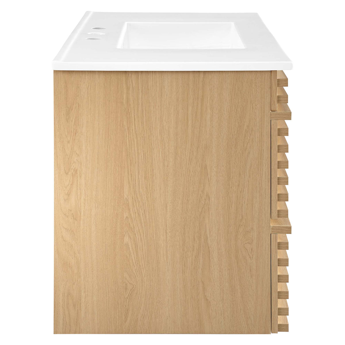 Render 36" Wall-Mount Bathroom Vanity - Oak White