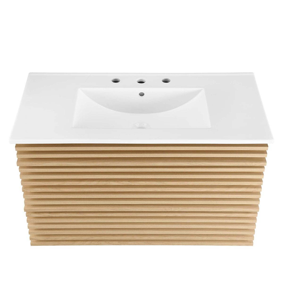 Render 36" Wall-Mount Bathroom Vanity - Oak White