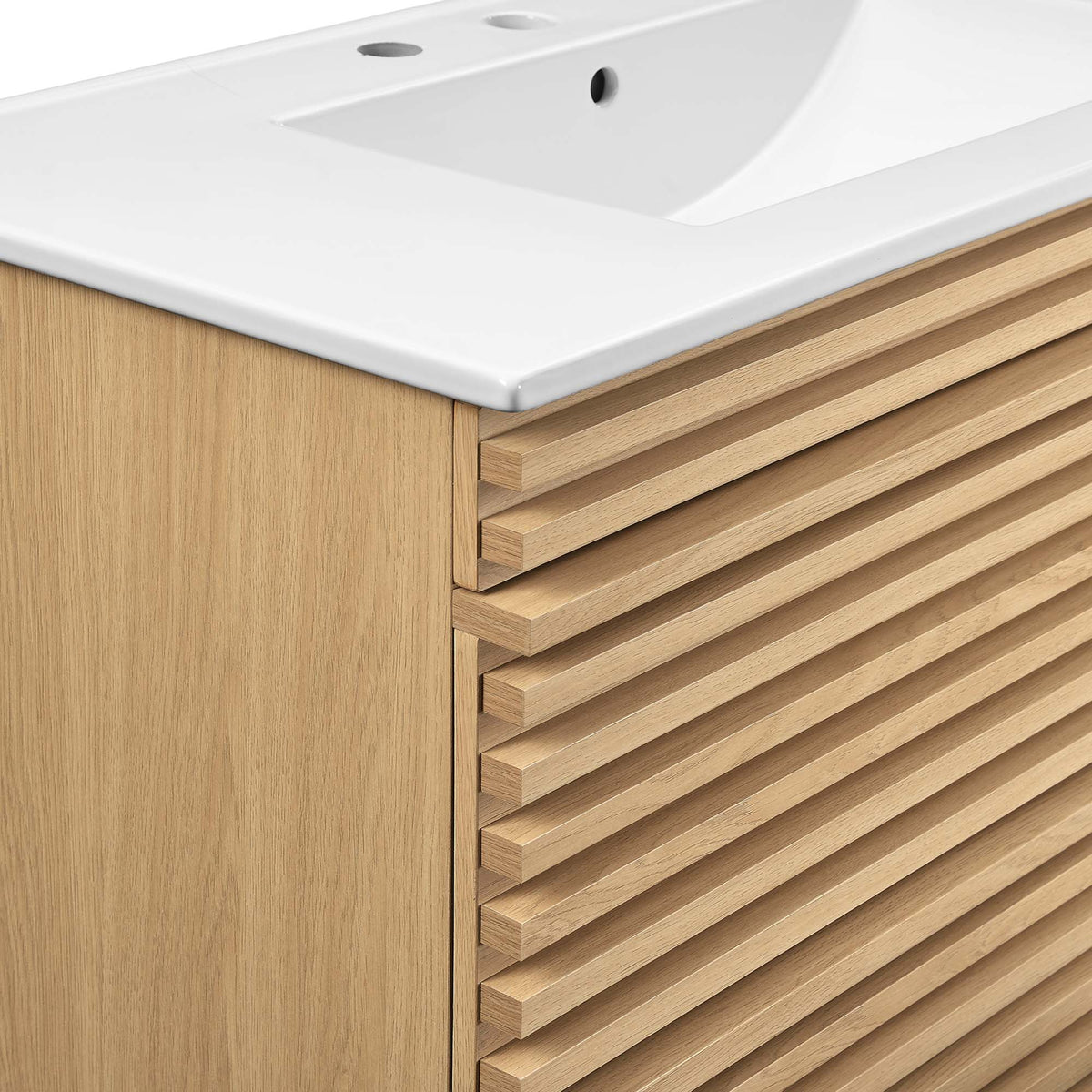 Render 36" Wall-Mount Bathroom Vanity - Oak White