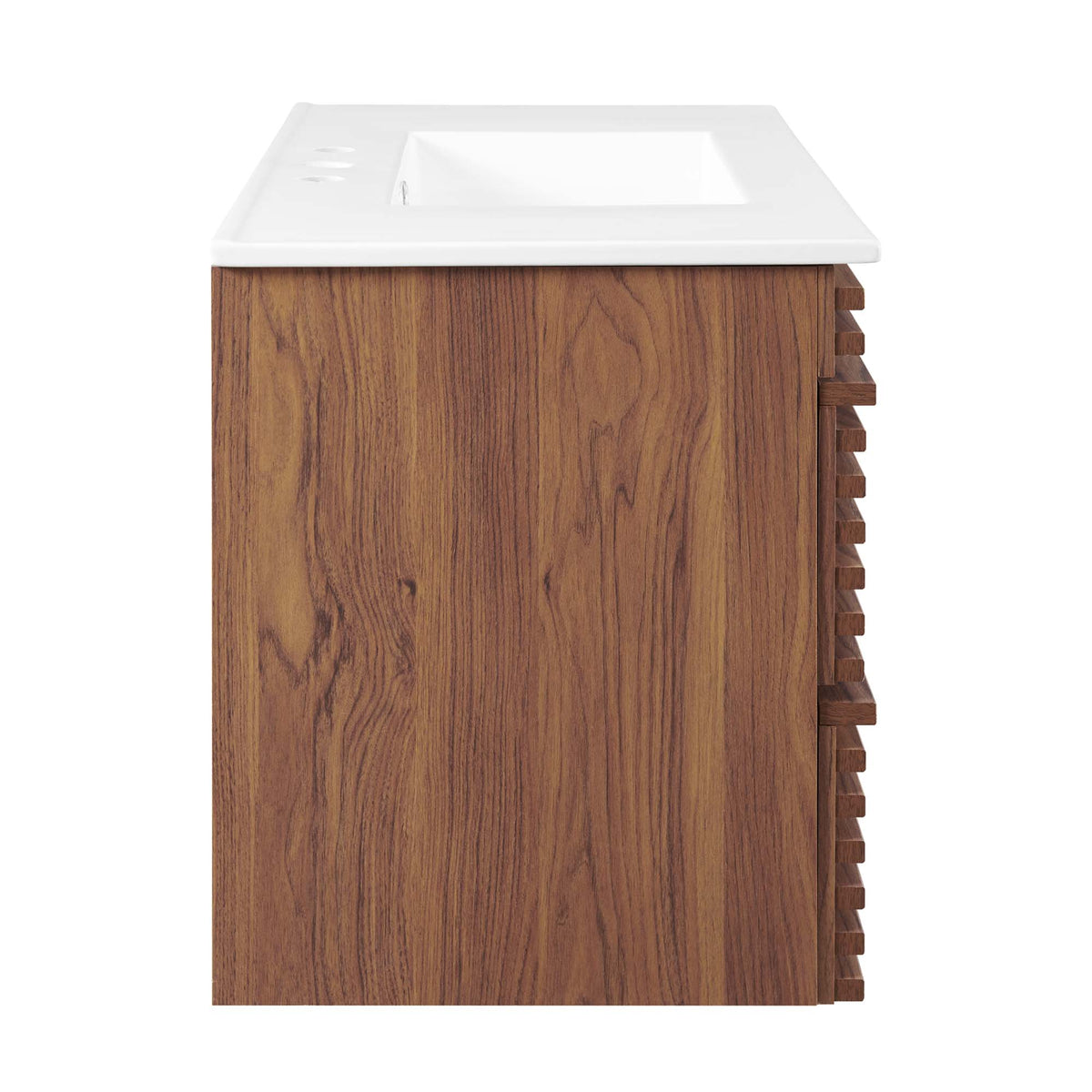 Render 36" Wall-Mount Bathroom Vanity - Walnut White