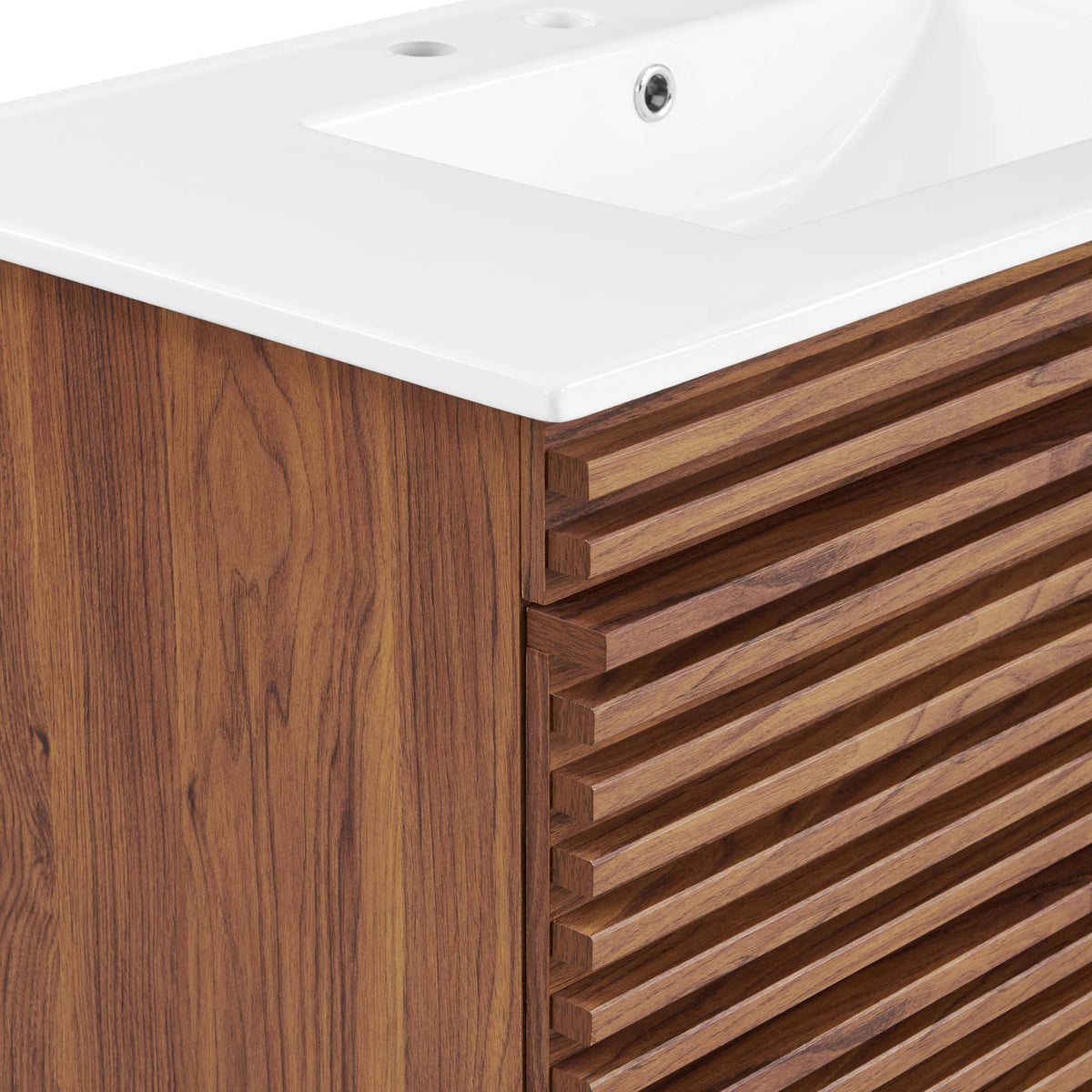 Render 36" Wall-Mount Bathroom Vanity - Walnut White