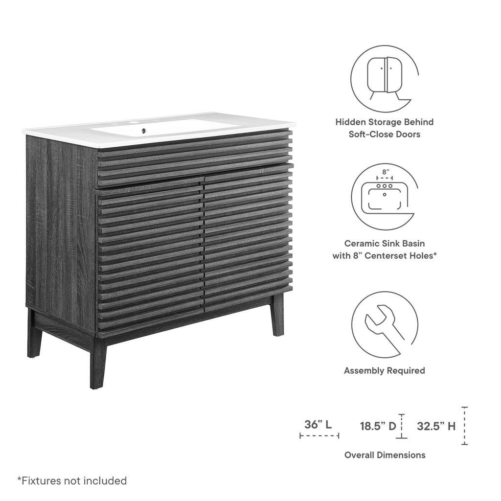 Render 36" Bathroom Vanity - Charcoal White