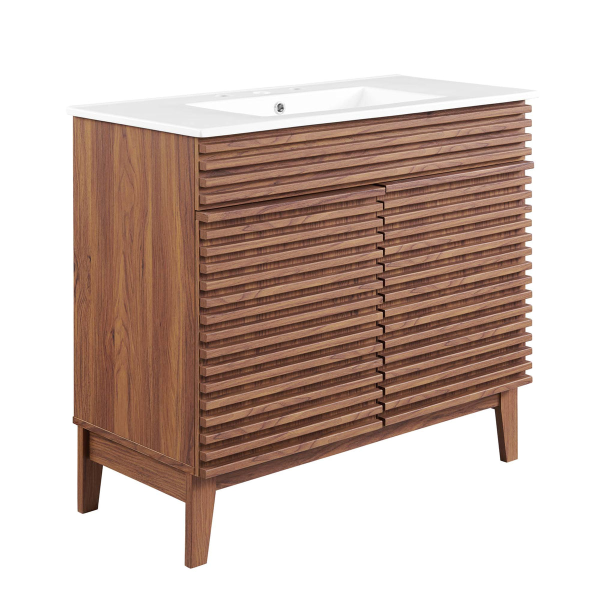 Render 36" Bathroom Vanity - Walnut White
