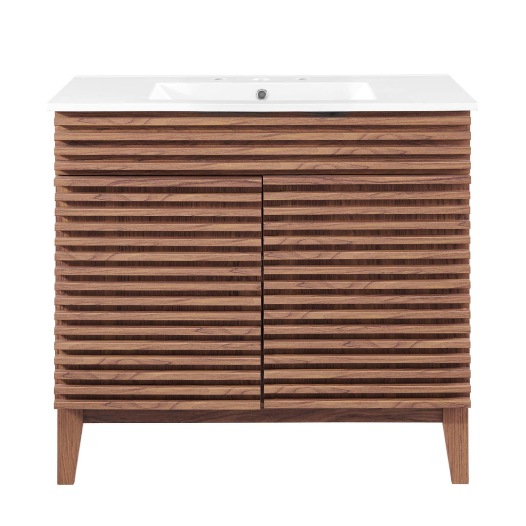 Render 36" Bathroom Vanity - Walnut White