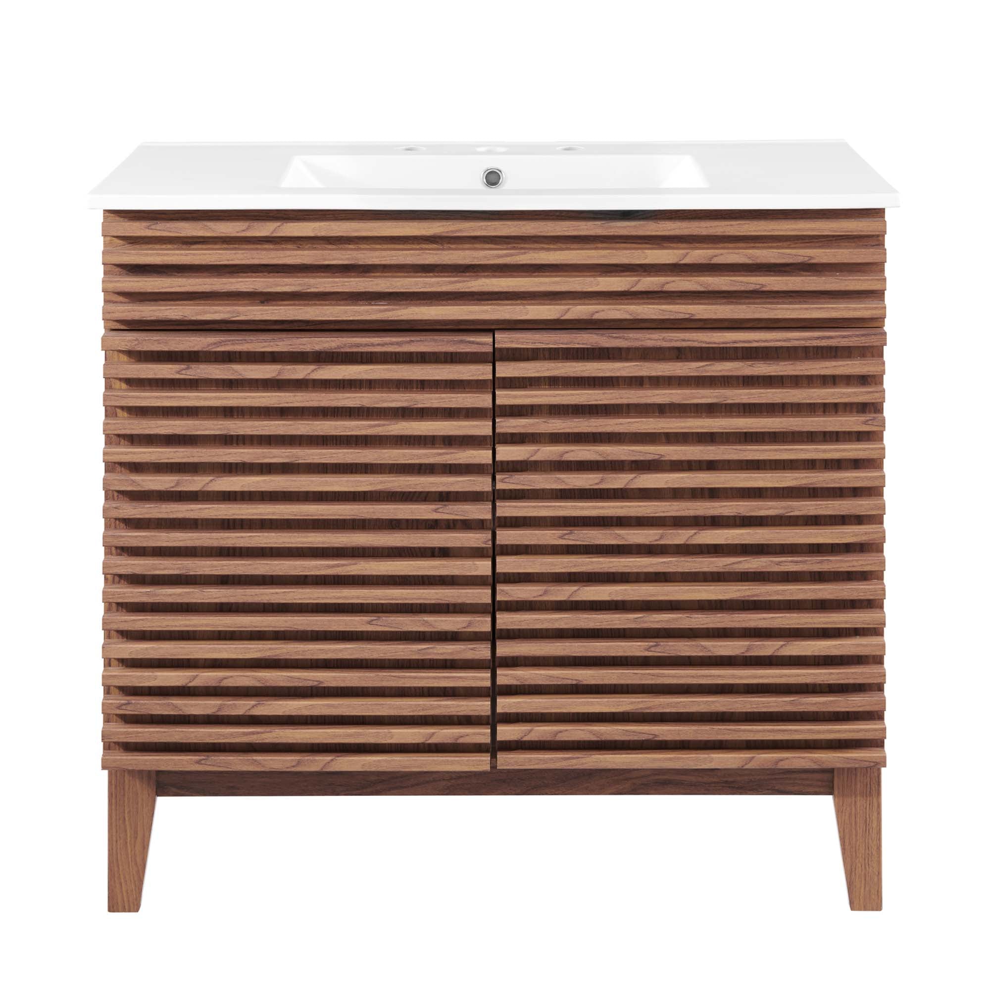 Render 36" Bathroom Vanity - Walnut White