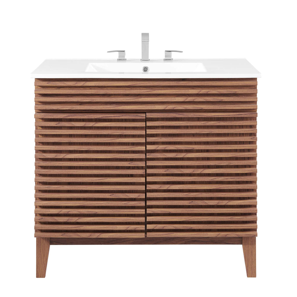 Render 36" Bathroom Vanity - Walnut White
