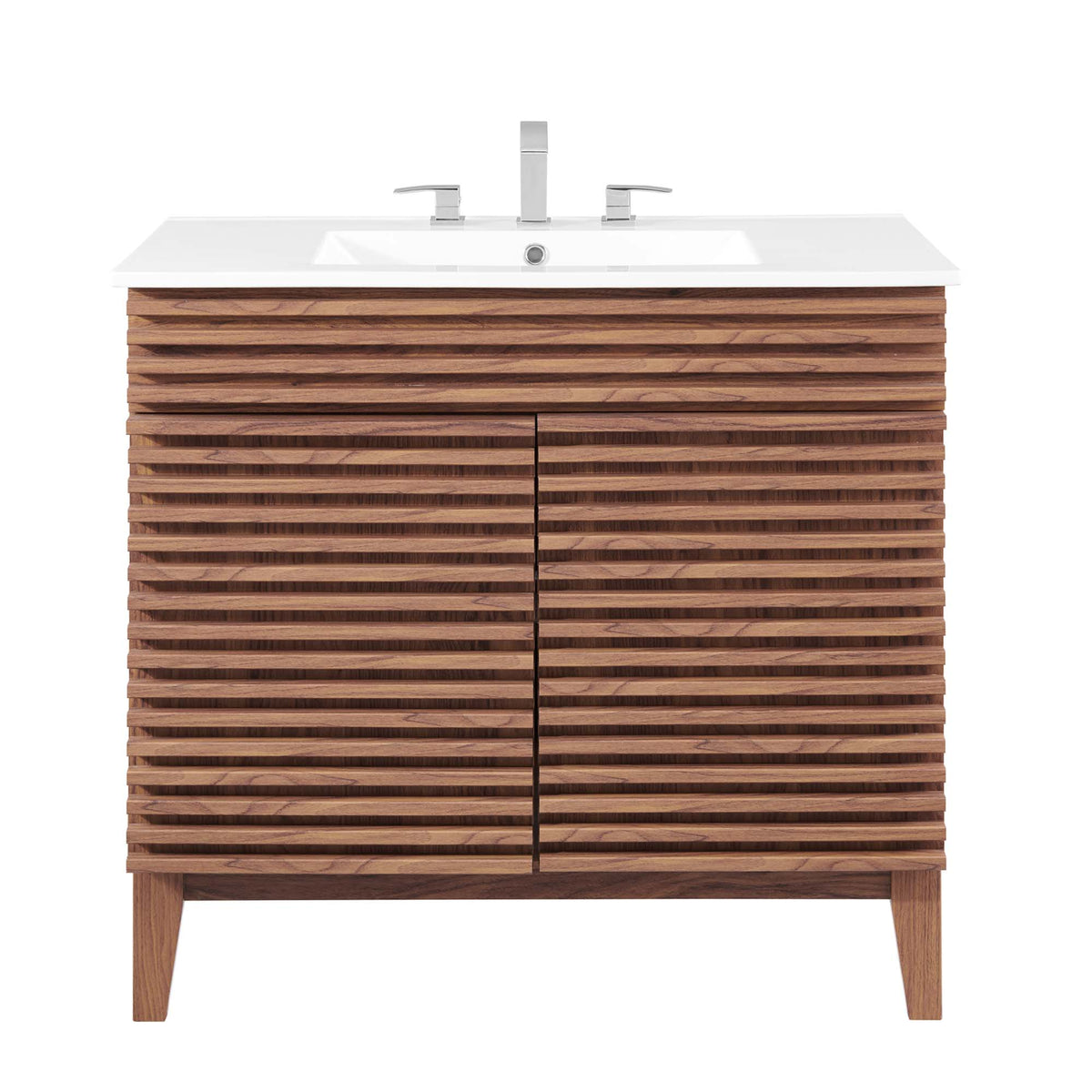 Render 36" Bathroom Vanity - Walnut White