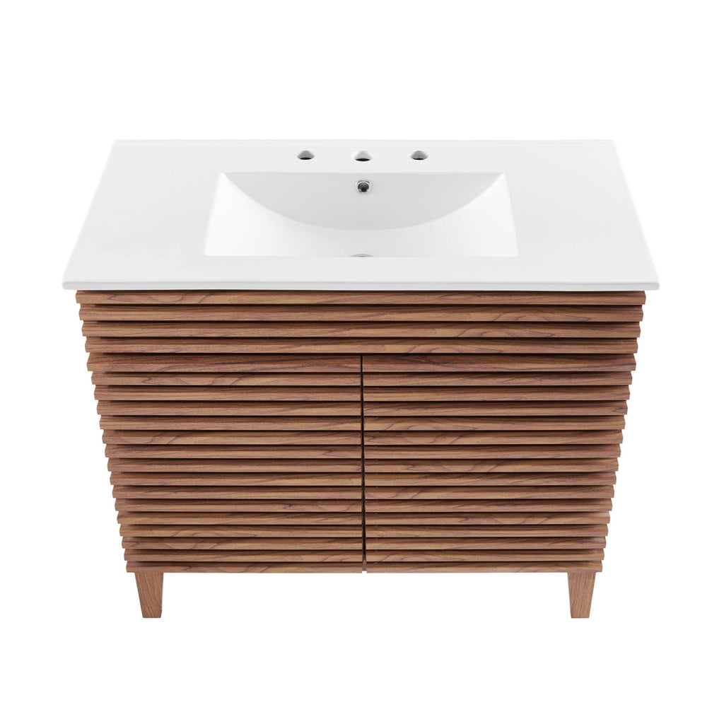Render 36" Bathroom Vanity - Walnut White