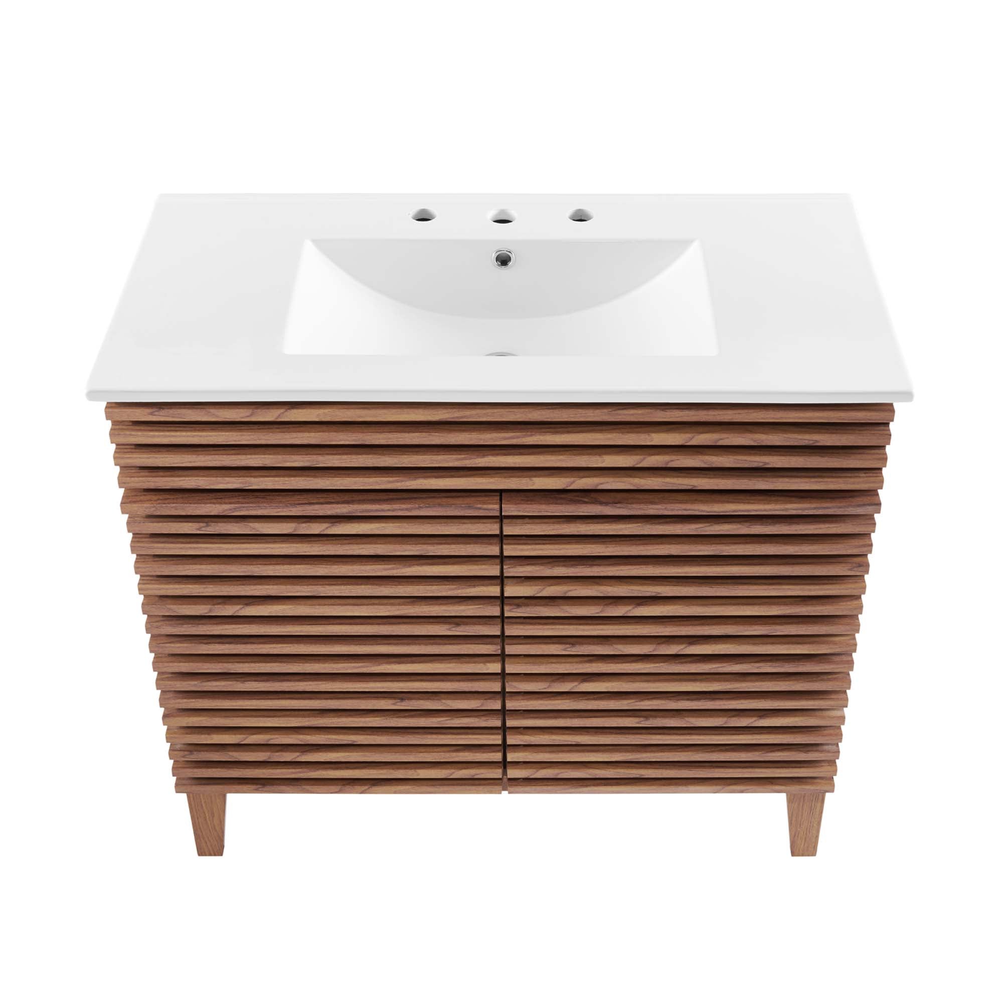 Render 36" Bathroom Vanity - Walnut White