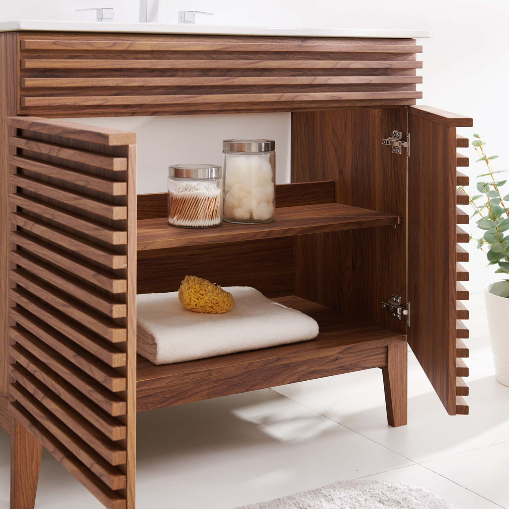 Render 36" Bathroom Vanity - Walnut White