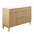 Render 48" Single Sink Bathroom Vanity - Oak White