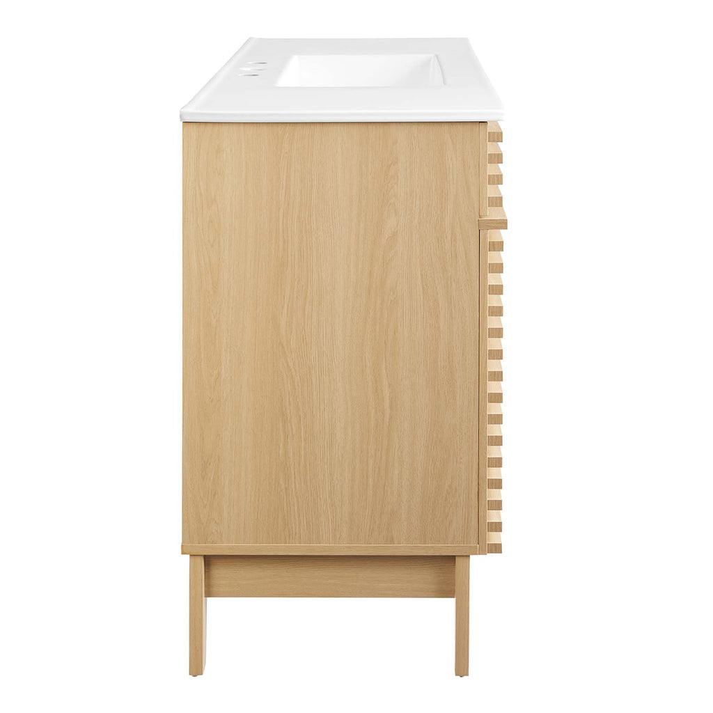 Render 48" Single Sink Bathroom Vanity - Oak White