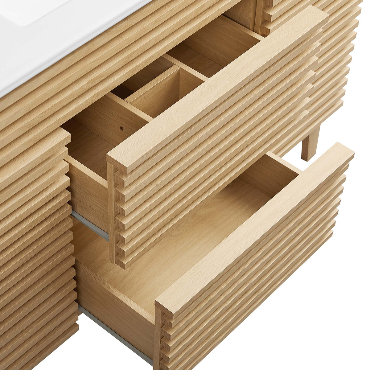 Render 48" Single Sink Bathroom Vanity - Oak White