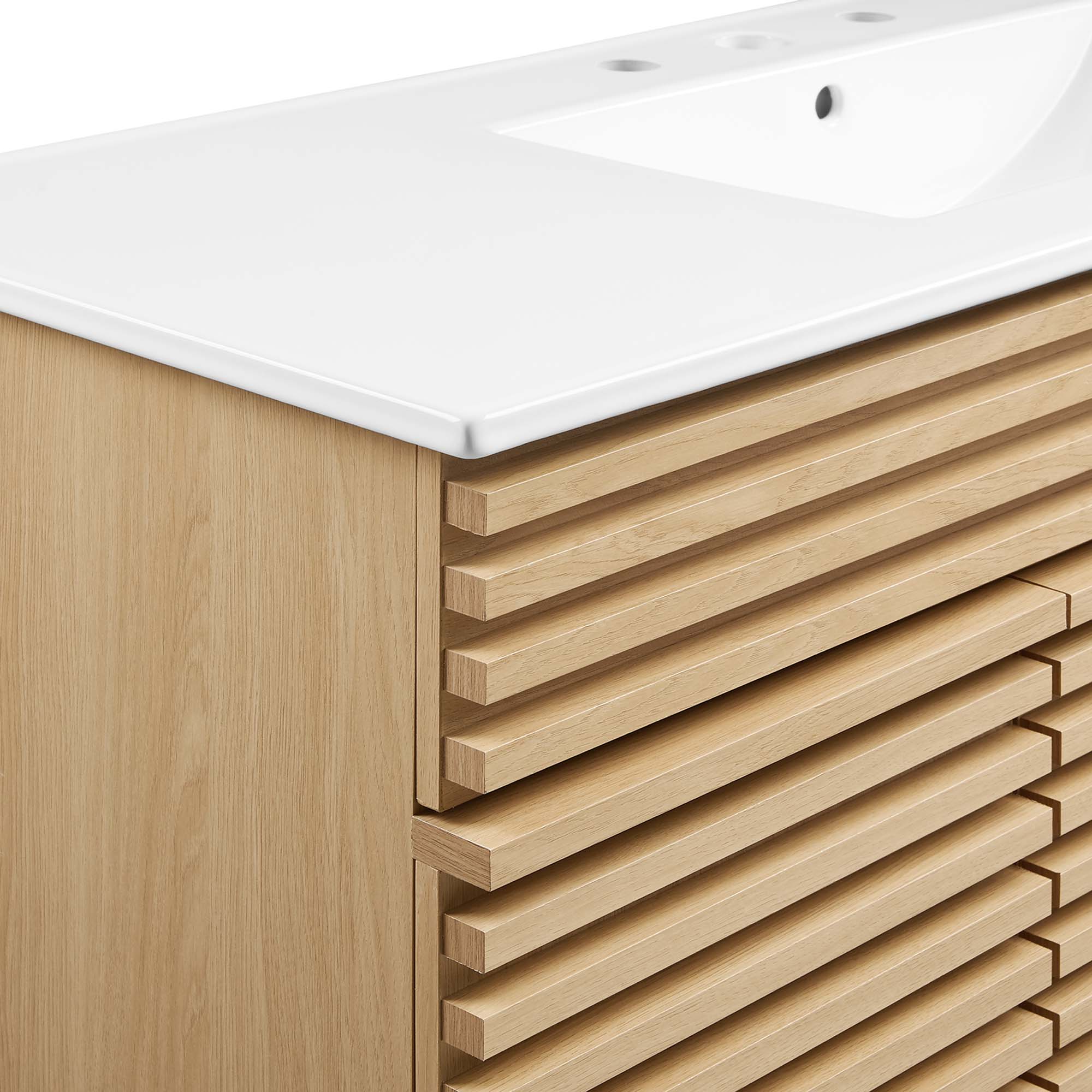 Render 48" Single Sink Bathroom Vanity - Oak White