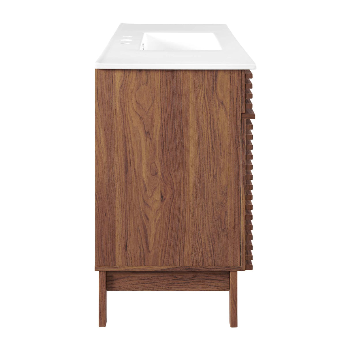 Render 48" Single Sink Bathroom Vanity - Walnut White