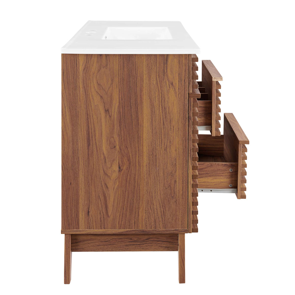 Render 48" Single Sink Bathroom Vanity - Walnut White