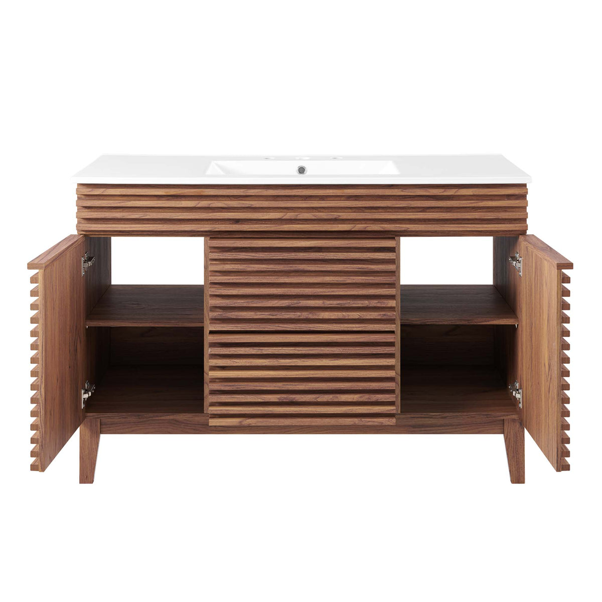 Render 48" Single Sink Bathroom Vanity - Walnut White