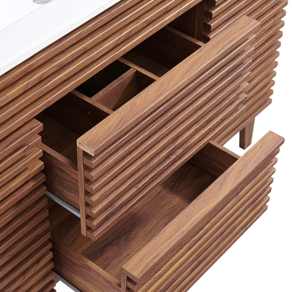 Render 48" Single Sink Bathroom Vanity - Walnut White