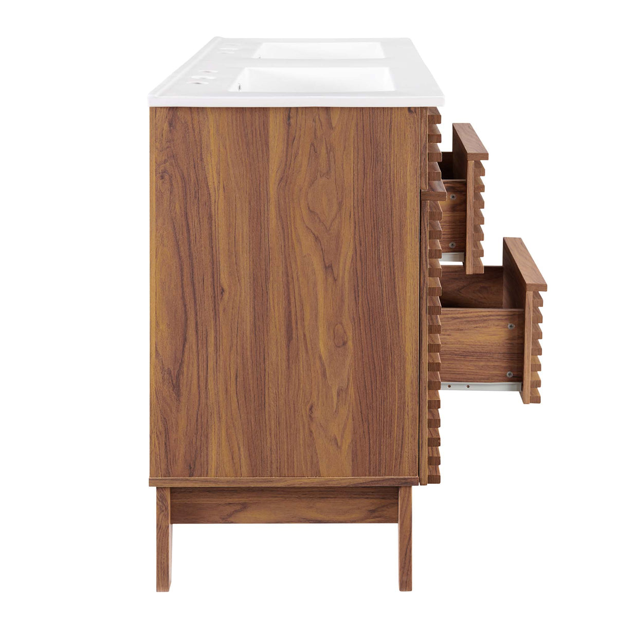 Render 48" Double Sink Bathroom Vanity - Walnut White