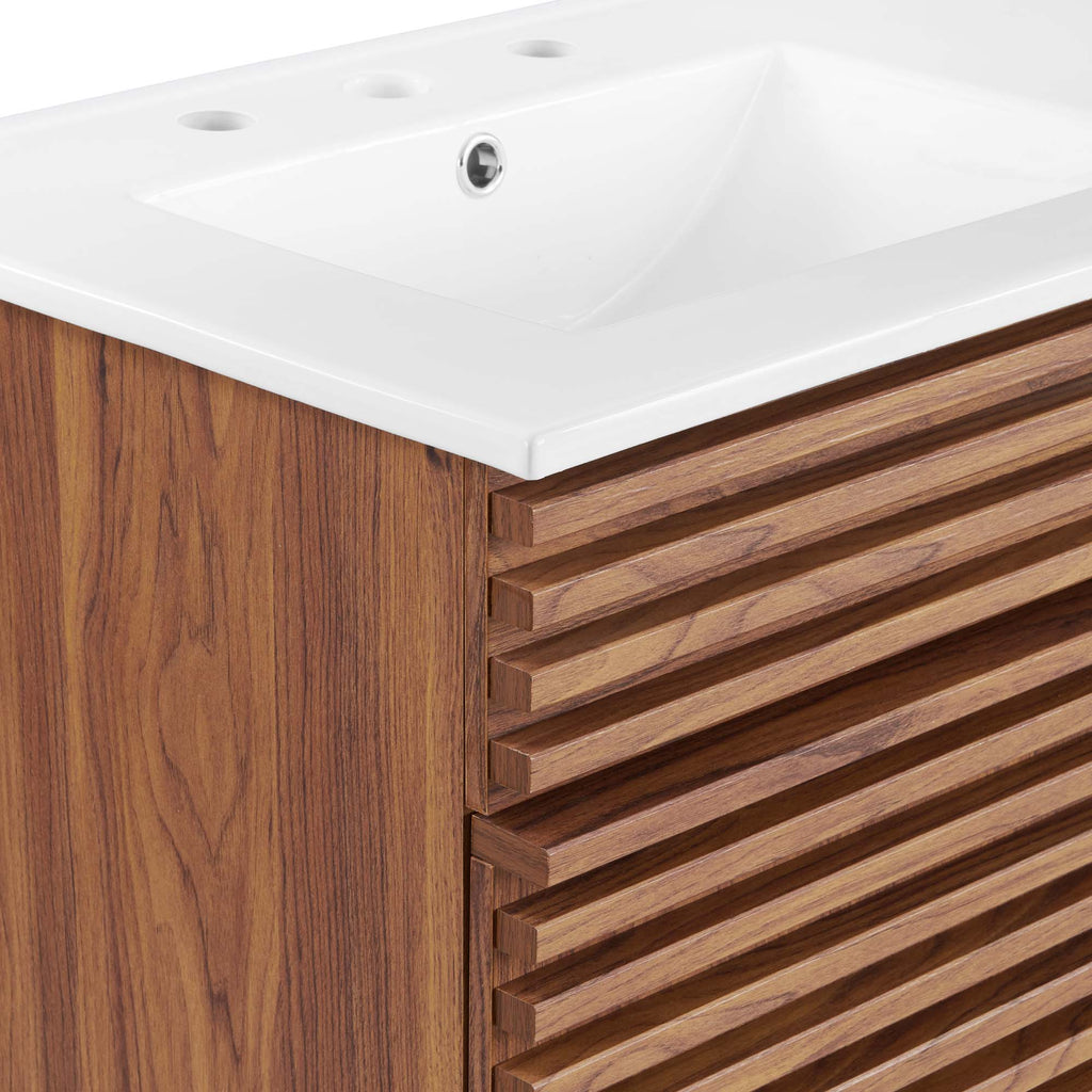 Render 48" Double Sink Bathroom Vanity - Walnut White