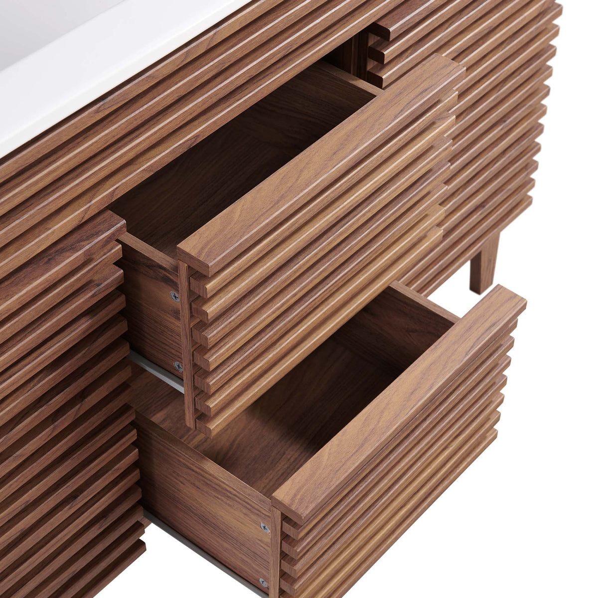 Render 48" Double Sink Bathroom Vanity - Walnut White