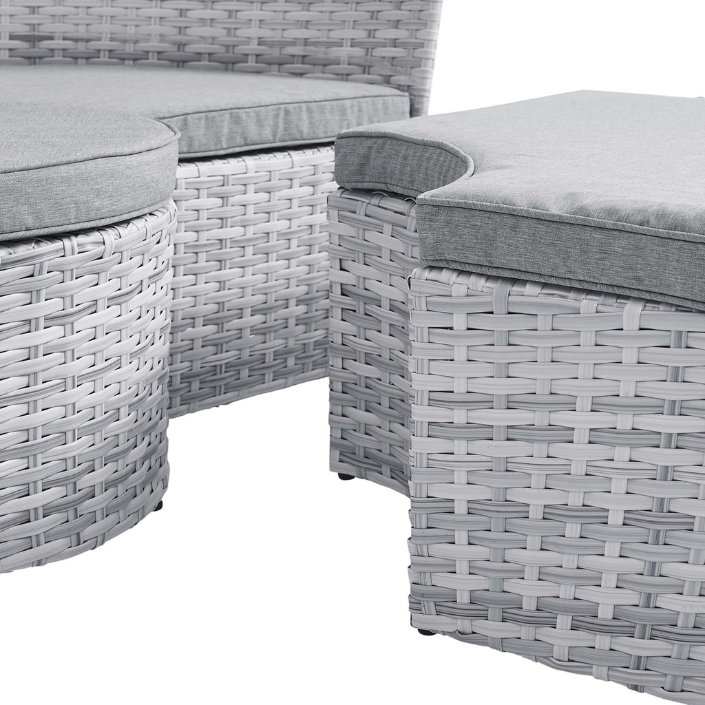 Scottsdale Canopy Outdoor Patio Daybed - Light Gray Gray
