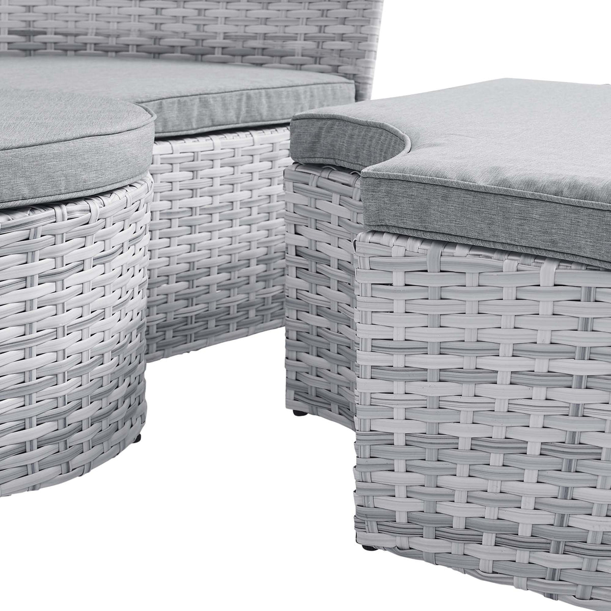 Scottsdale Canopy Outdoor Patio Daybed - Light Gray Gray