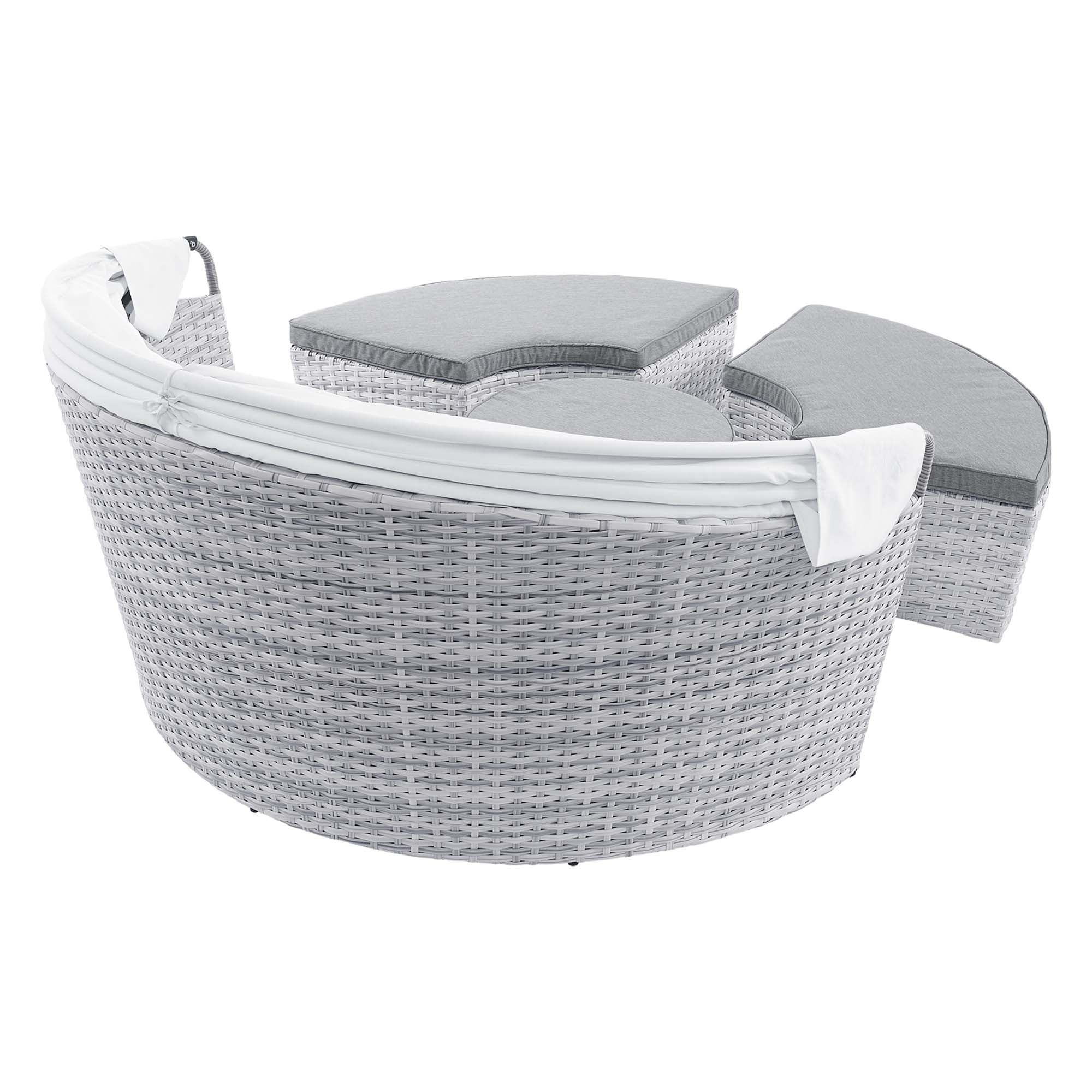 Scottsdale Canopy Outdoor Patio Daybed - Light Gray Gray