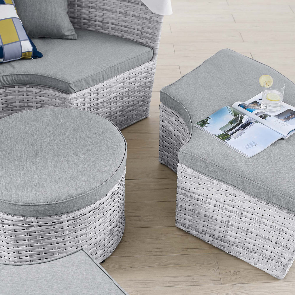 Scottsdale Canopy Outdoor Patio Daybed - Light Gray Gray
