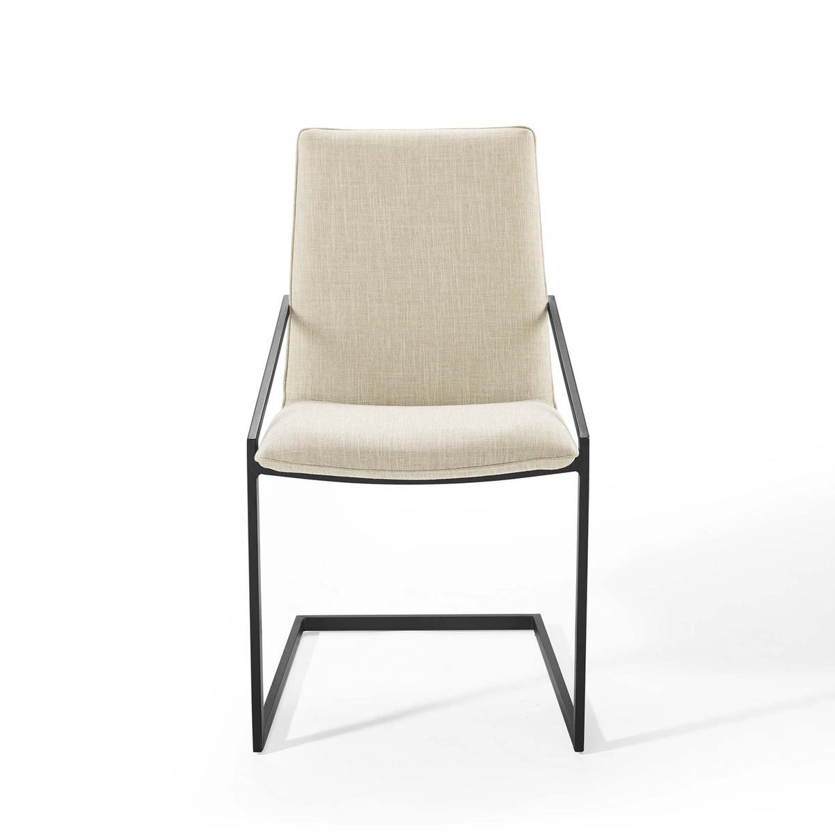Pitch Upholstered Fabric Dining Armchair Set of 2 - Black Beige