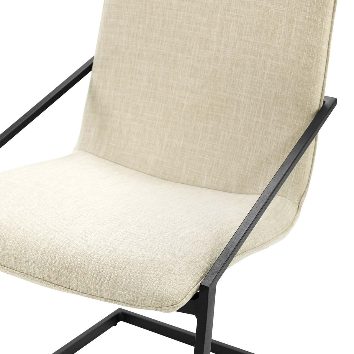 Pitch Upholstered Fabric Dining Armchair Set of 2 - Black Beige