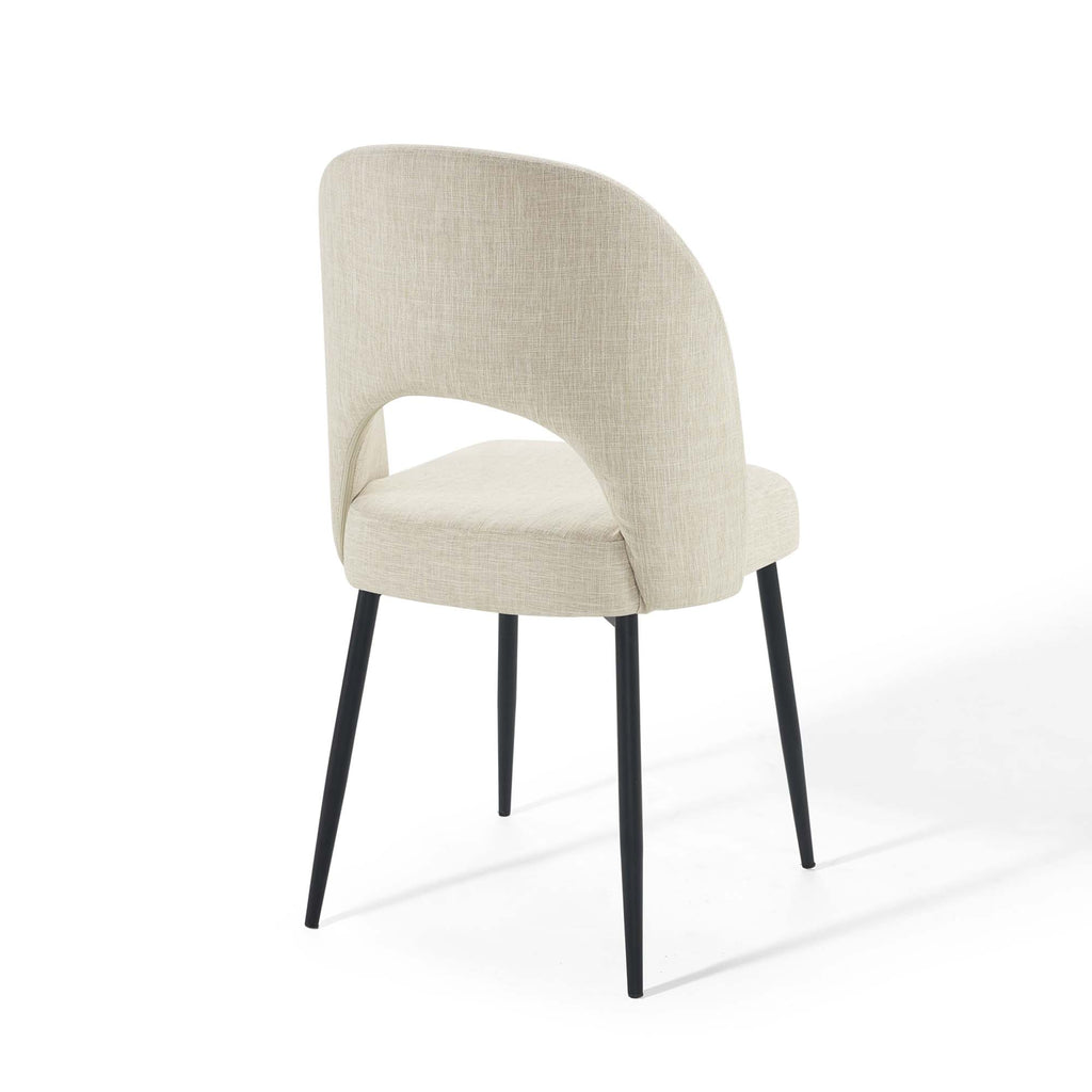 Rouse Upholstered Fabric Dining Side Chair Set of 2 - Black Beige