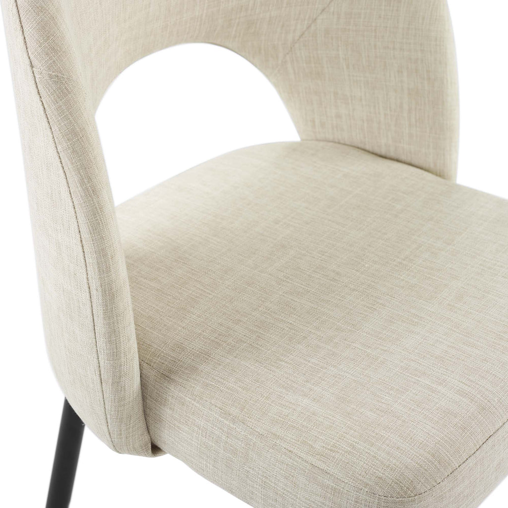 Rouse Upholstered Fabric Dining Side Chair Set of 2 - Black Beige