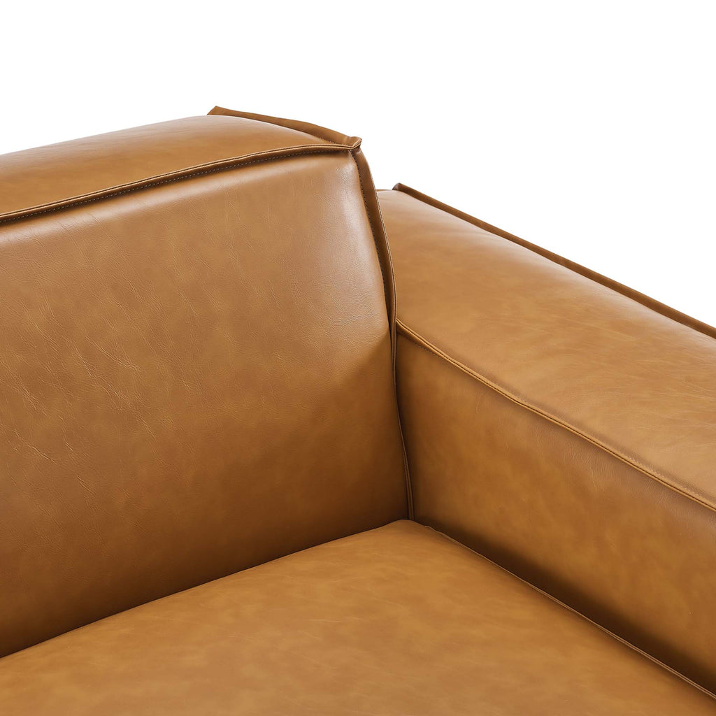 Restore Right-Arm Vegan Leather Sectional Sofa Chair - Tan