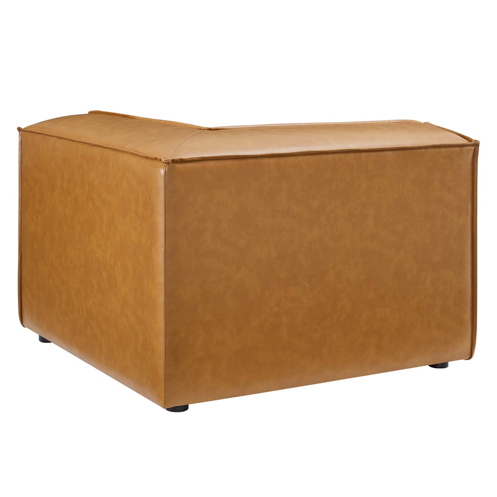 Restore Vegan Leather Sectional Sofa Corner Chair - Tan