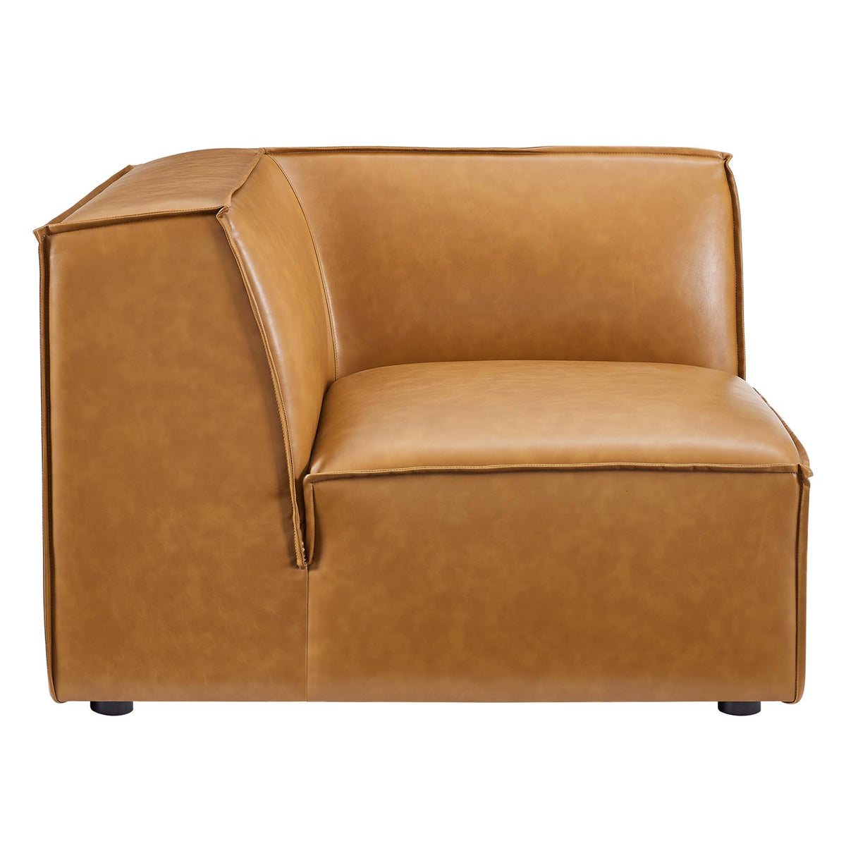 Restore Vegan Leather Sectional Sofa Corner Chair - Tan