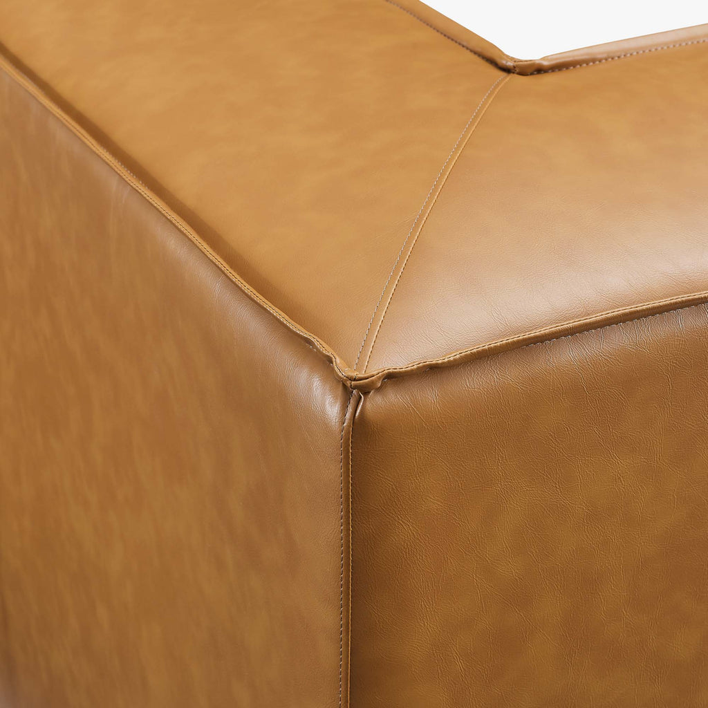 Restore Vegan Leather Sectional Sofa Corner Chair - Tan