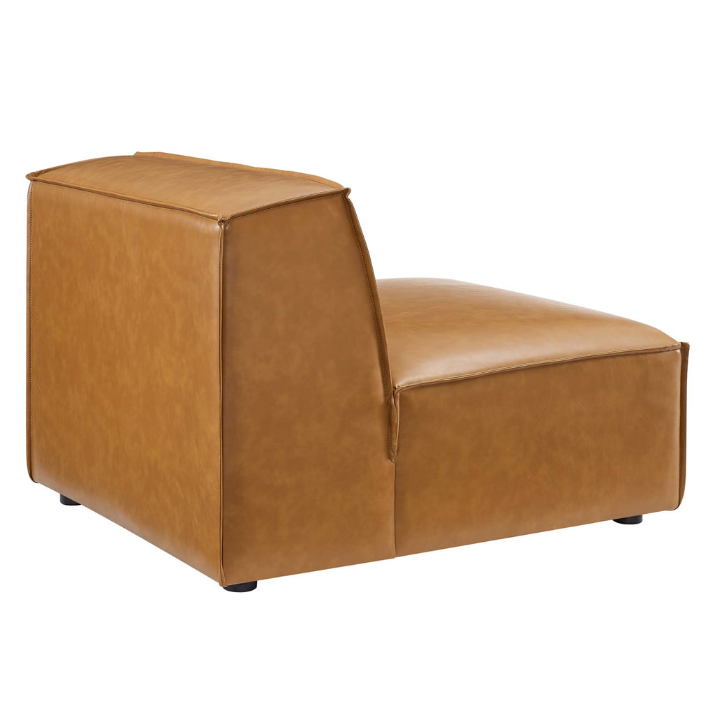 Restore Vegan Leather Sectional Sofa Armless Chair - Tan
