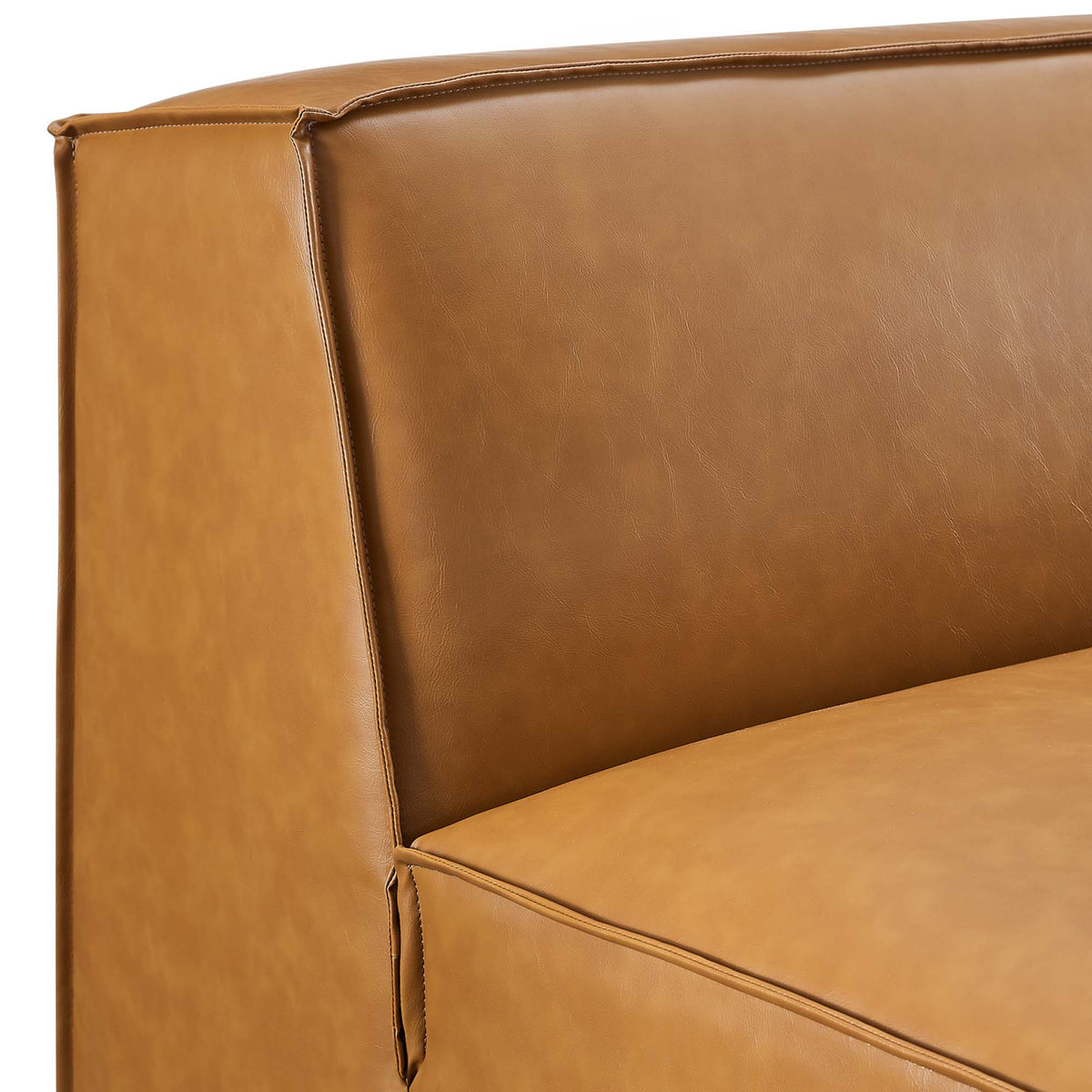 Restore Vegan Leather Sectional Sofa Armless Chair - Tan