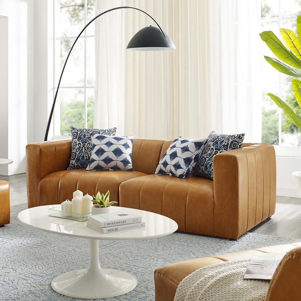 Bartlett 2-Piece Vegan Leather Loveseat - Tan