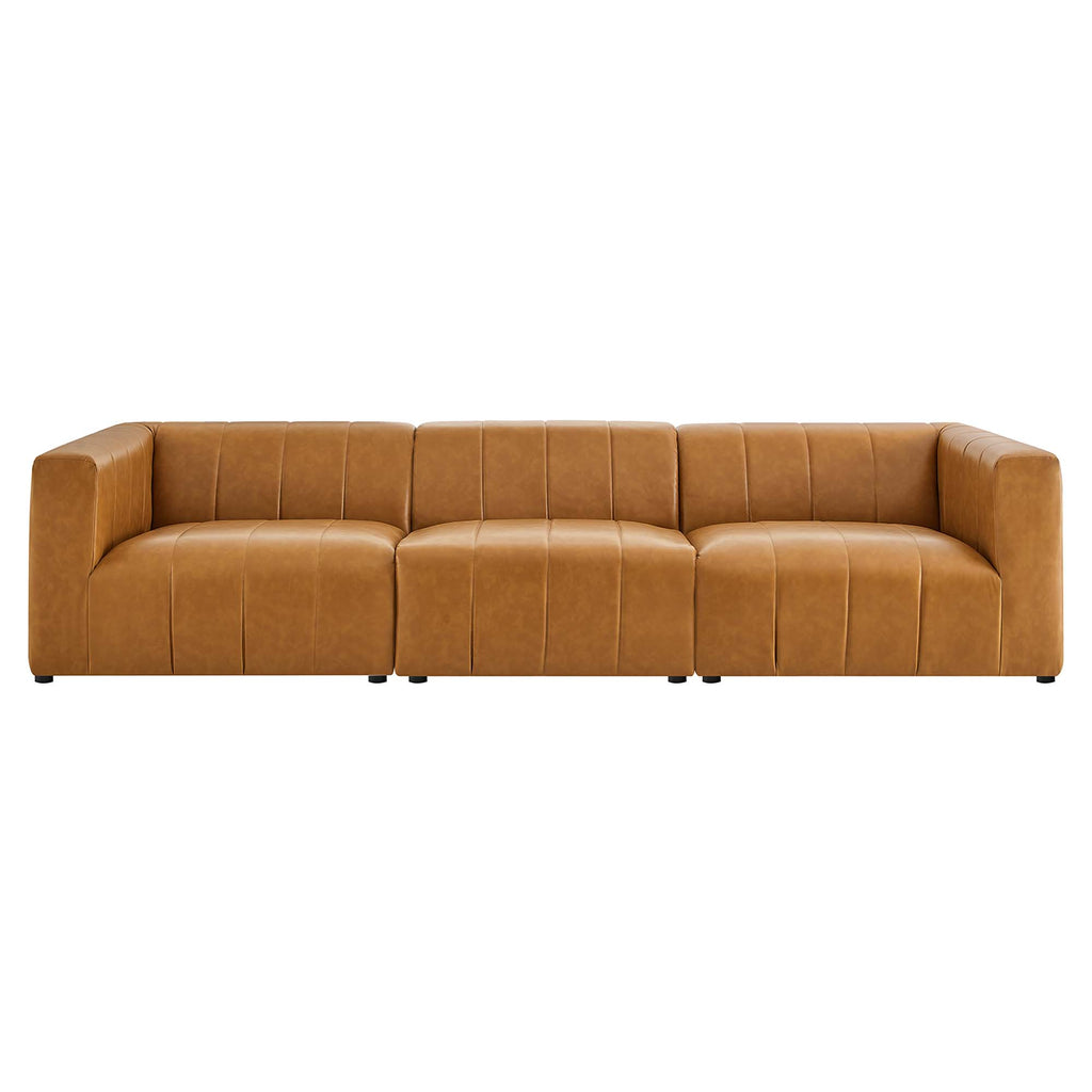 Bartlett 3-Piece Vegan Leather Sofa - Tan